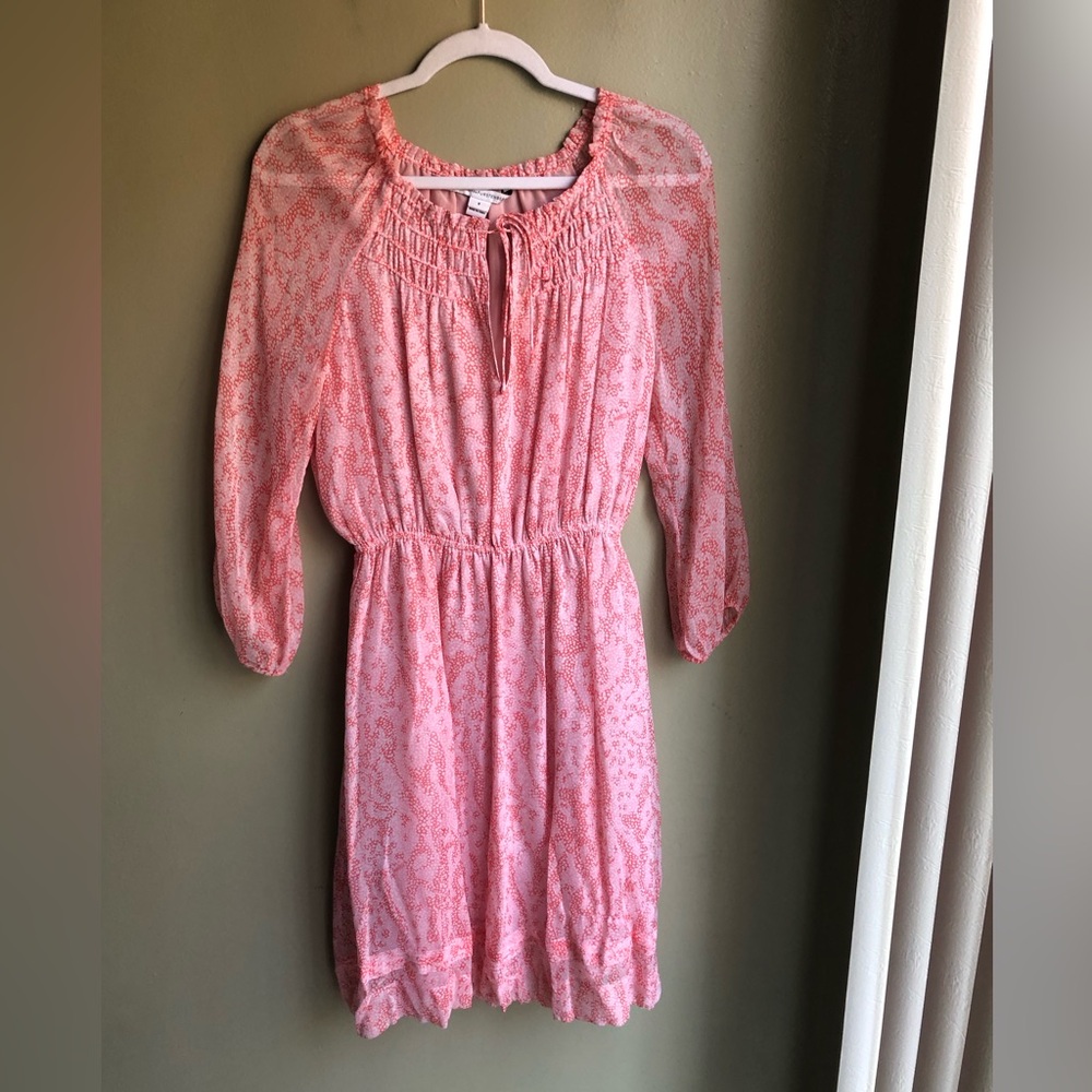 Diane Von Furstenberg Parry Floral Print Silk Peasant Dress Size: 8